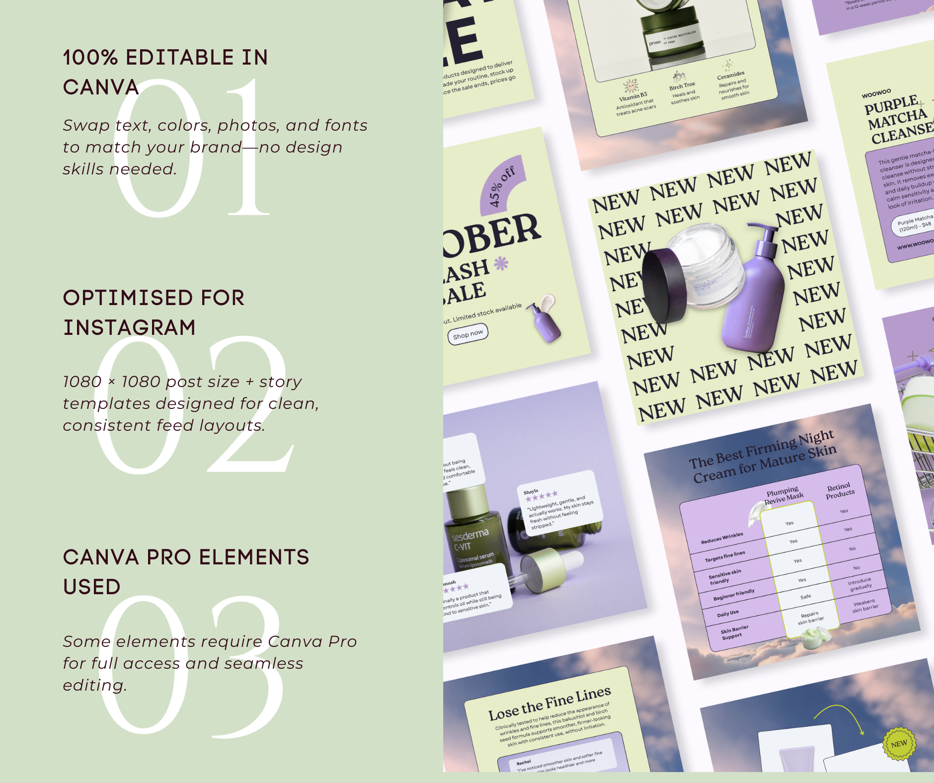 Skincare Product Square Templates